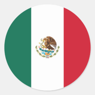 Mexiko/Mexikanska Flagga Runt Klistermärke