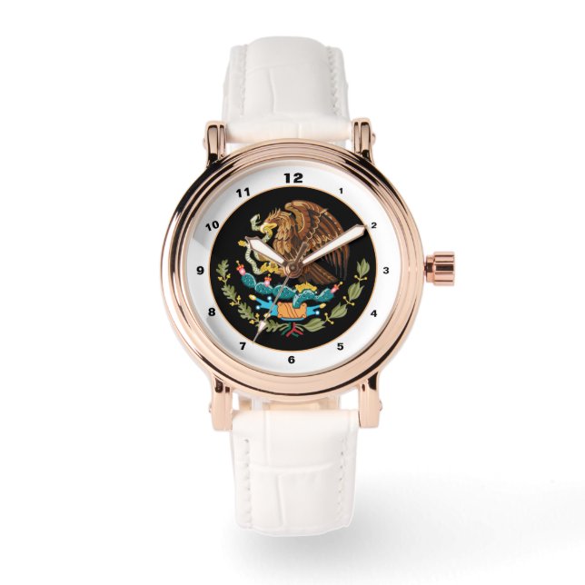 Mexiko & mexikanska örnvapen / flagga mode armbandsur (Framsida)