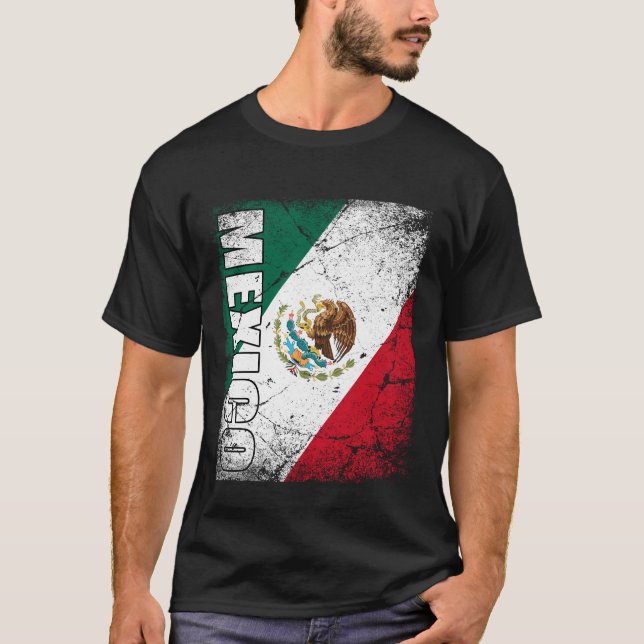 Mexiko, Mexiko karta, Mexiko Flagga, Mexiko, Mexik T Shirt (Framsida)