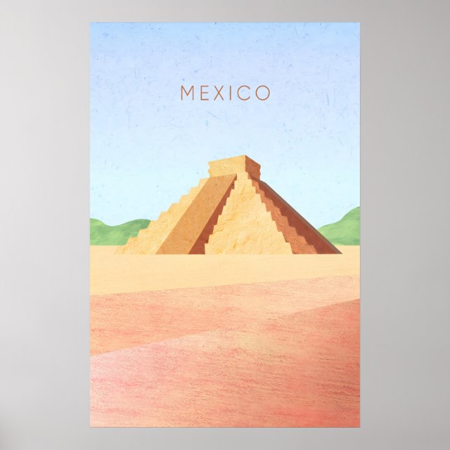 Mexiko Minimalistisk Resaaffisch Poster (Framsidan)