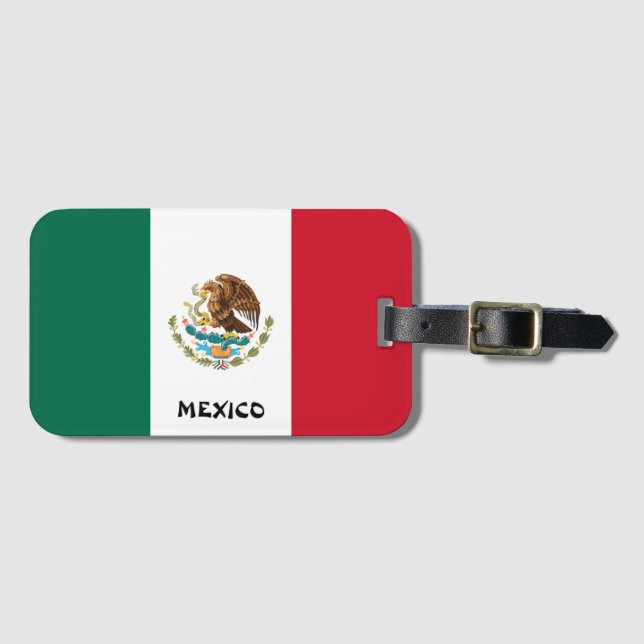 Mexiko National Flagga Patriotic Bagagebricka (Framsida horisontal)