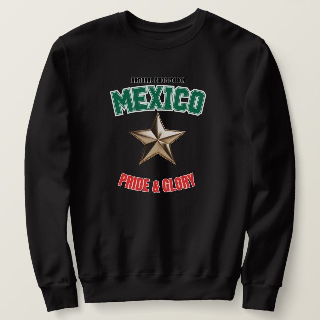 Mexiko National Stolthet Herr Basic Tröja Lång Ärmad Tröja (Design framsida)