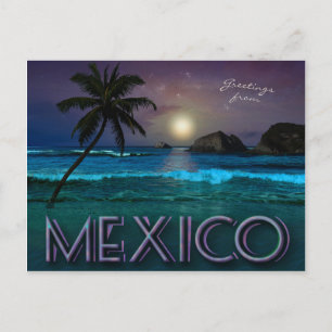Mexiko Natt vid Beach (anpassadet) Vykort