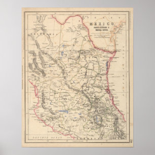 Mexiko Nordöstra och centrala Stater Poster