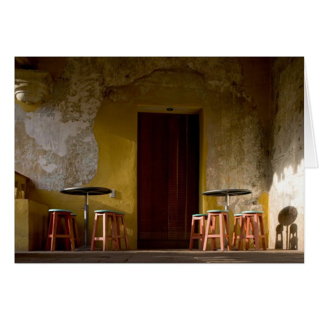 Mexiko, Oaxaca, Aeftermiddag sol ljus balkony av Hälsningskort (Framsidan Horizontal)