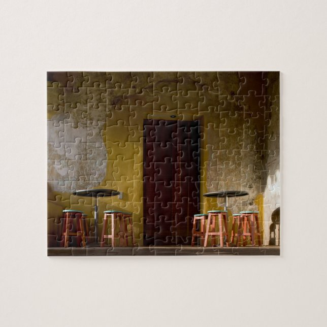 Mexiko, Oaxaca, Aeftermiddag sol ljus balkony av Pussel (Horisontell)