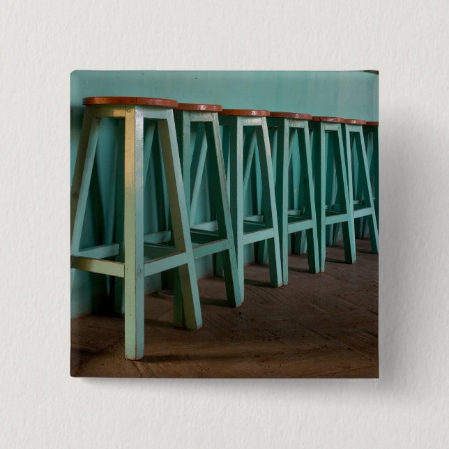 Mexiko, Oaxaca, Grönt Pub Stools linjevägg Knapp (Framsida)