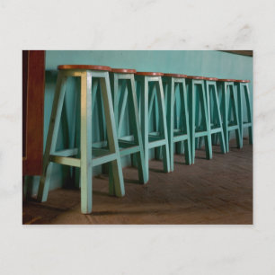 Mexiko, Oaxaca, Grönt Pub Stools linjevägg Vykort