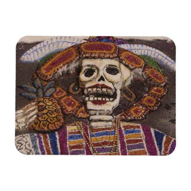 Mexiko, Oaxaca. Sand tapestry (tapete de arena) Magnet (Horisontell)