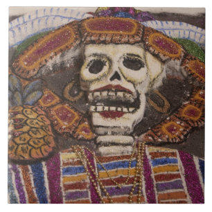 Mexiko, Oaxaca. Sandsandduk (tapete de arena) Kakelplatta