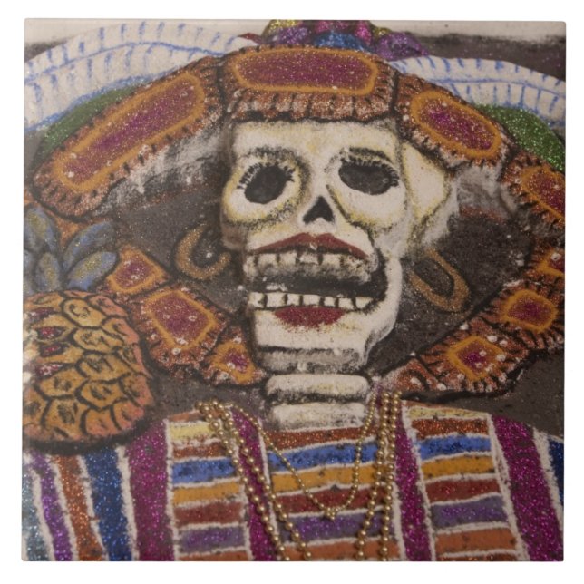 Mexiko, Oaxaca. Sandsandduk (tapete de arena) Kakelplatta (Framsidan)