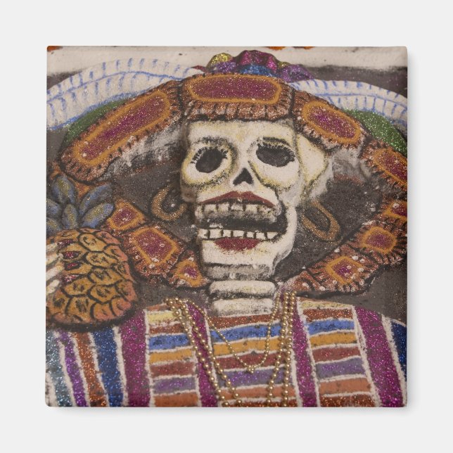 Mexiko, Oaxaca. Sandsandduk (tapete de arena) Magnet (Framsidan)