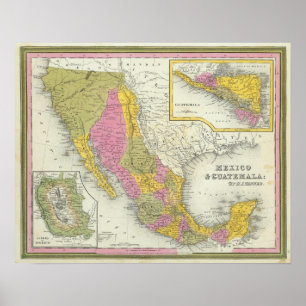 Mexiko och Guatemala Poster