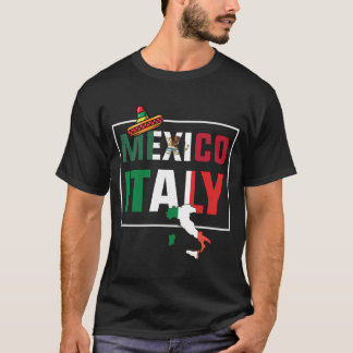 Mexiko och Italien Flagga T Shirt
