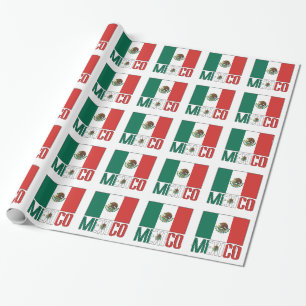 Mexiko och mexikansk flaggpresent presentpapper