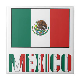Mexiko och Mexikanska Flagga Kakelplatta