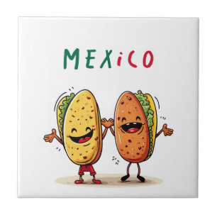 Mexiko och Tacos Kakelplatta