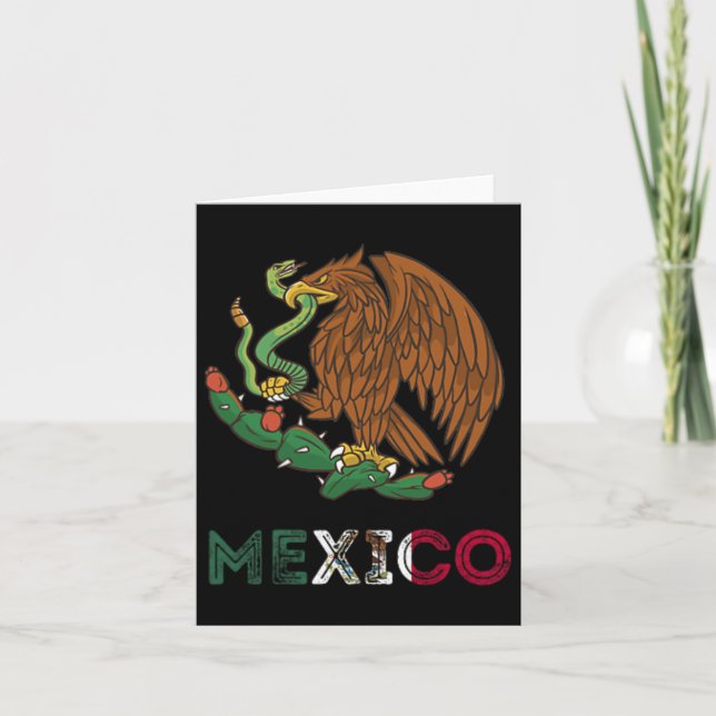 Mexiko Örn Emblem Mexikansk Flagga Mexikansk Stolt Kort (Framsida)