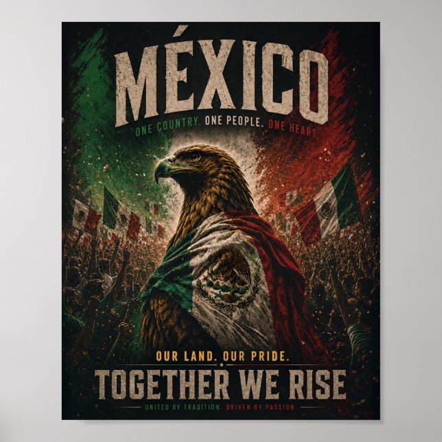 Mexiko Örn Patriotisk Väggkonst Affisch (Framsidan)