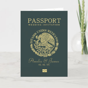Mexiko Passport Destination Wedding Inbjudan