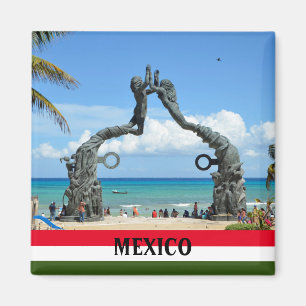 Mexiko Playa del Carmen Beach Statue Souvenir Magnet