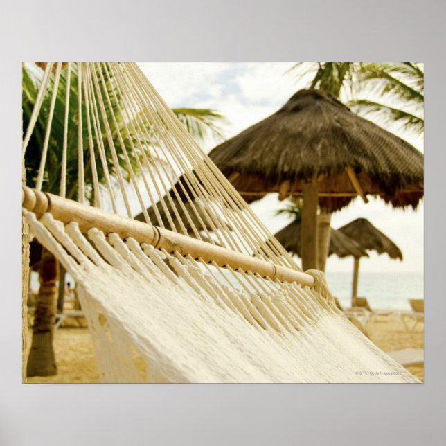Mexiko, Playa Del Carmen, hammock på stranden Poster (Framsidan)