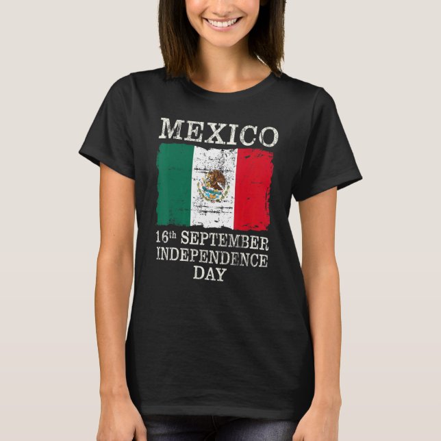 Mexiko Pride Independence day 2022 Mexikos Flagga  T Shirt (Framsida)