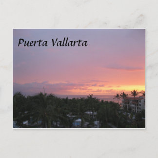 Mexiko Puerta Vallarta sunset semester Vykort