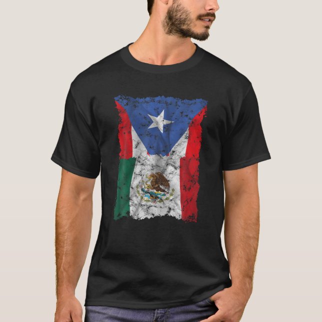 Mexiko Puerto Rico Flagga Mexican Puerto Ricans T  T Shirt (Framsida)