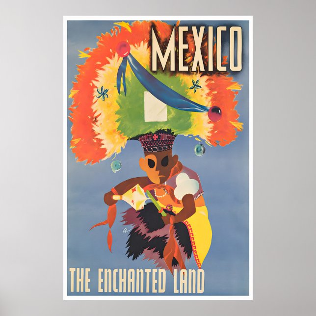 Mexiko Resa Poster Mexikansk Konst Den Förtrollade (Framsidan)