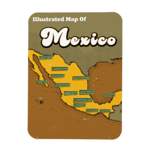 Mexiko retro karta magnet