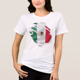 Mexiko Rivad Flagga Klassisk Rund Klistermärke T Shirt