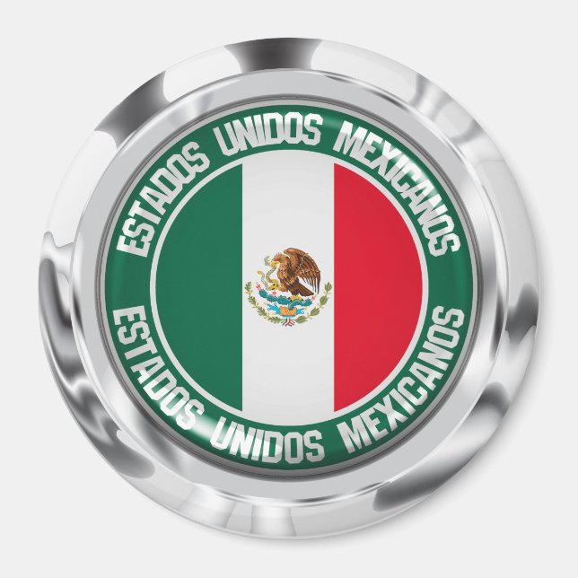 Mexiko Round Emblem Magnet (Framsidan)