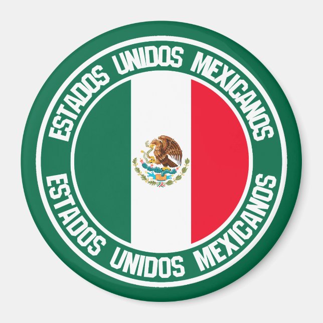 Mexiko Round Emblem Magnet (Framsidan)