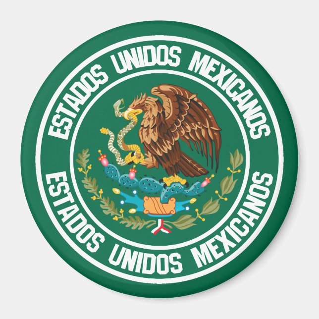 Mexiko Round Emblem Magnet (Framsidan)