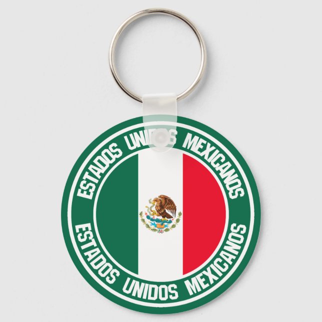 Mexiko Round Emblem Nyckelring (Framsida)