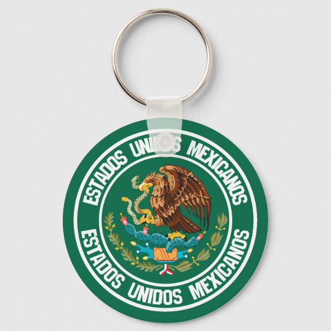Mexiko Round Emblem Nyckelring (Framsida)