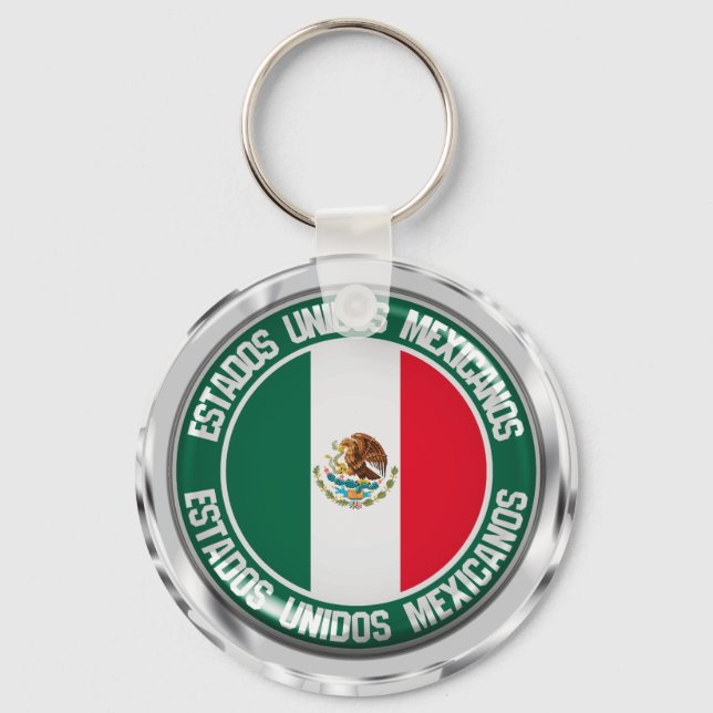 Mexiko Round Emblem Nyckelring (Framsida)