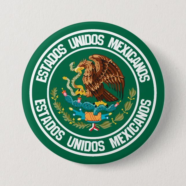 Mexiko Rund Emblem Knapp (Framsida)