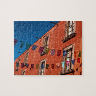 Mexiko, San Miguel de Allende. Färgglada banderoll Pussel