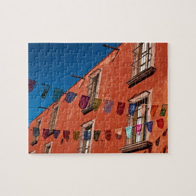 Mexiko, San Miguel de Allende. Färgglada banderoll Pussel (Horisontell)