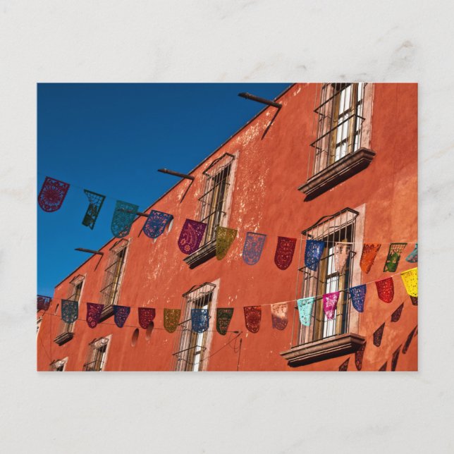 Mexiko, San Miguel de Allende. Färgglada banderoll Vykort (Framsida)