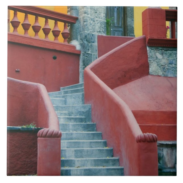 Mexiko, San Miguel de Allende, Färgglatt Kakelplatta (Framsidan)