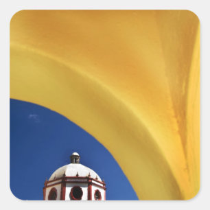 Mexiko, San Miguel de Allende. Kyrka i ram Fyrkantigt Klistermärke