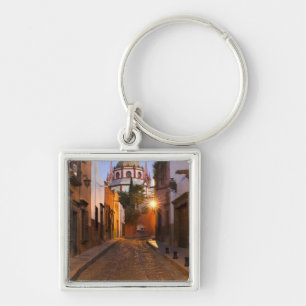 Mexiko, San Miguel de Allende. Tidig morgon Fyrkantig Silverfärgad Nyckelring