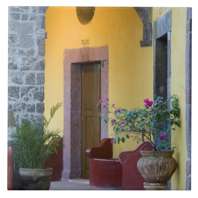 Mexiko, San Miguel de Allende, valvformad ingång Kakelplatta (Framsidan)