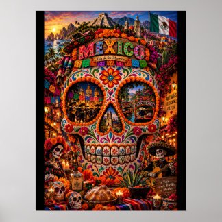 Mexiko Skalle Konsttryck | Sinnesstämning Poster