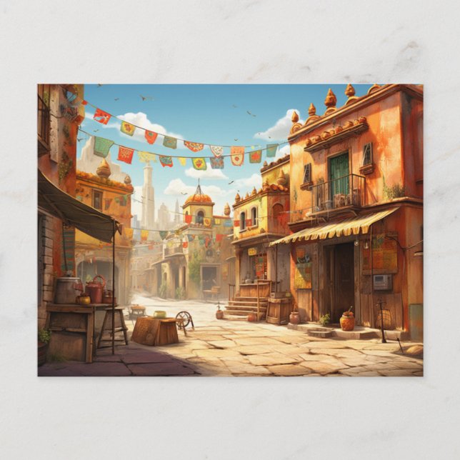 Mexiko Streets vykort (Framsida)