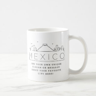 Mexiko   Stylized City Skyline Anpassningsbar Slog Kaffemugg