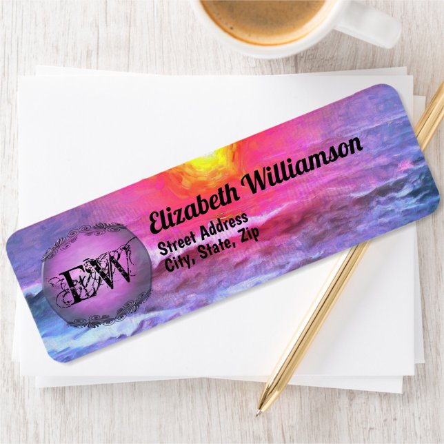 Mexiko Sunset 0909 Adress Returadress Etikett (Skapare uppladdad)